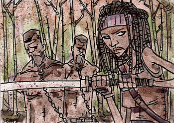 Michonne and the Zombie Twins